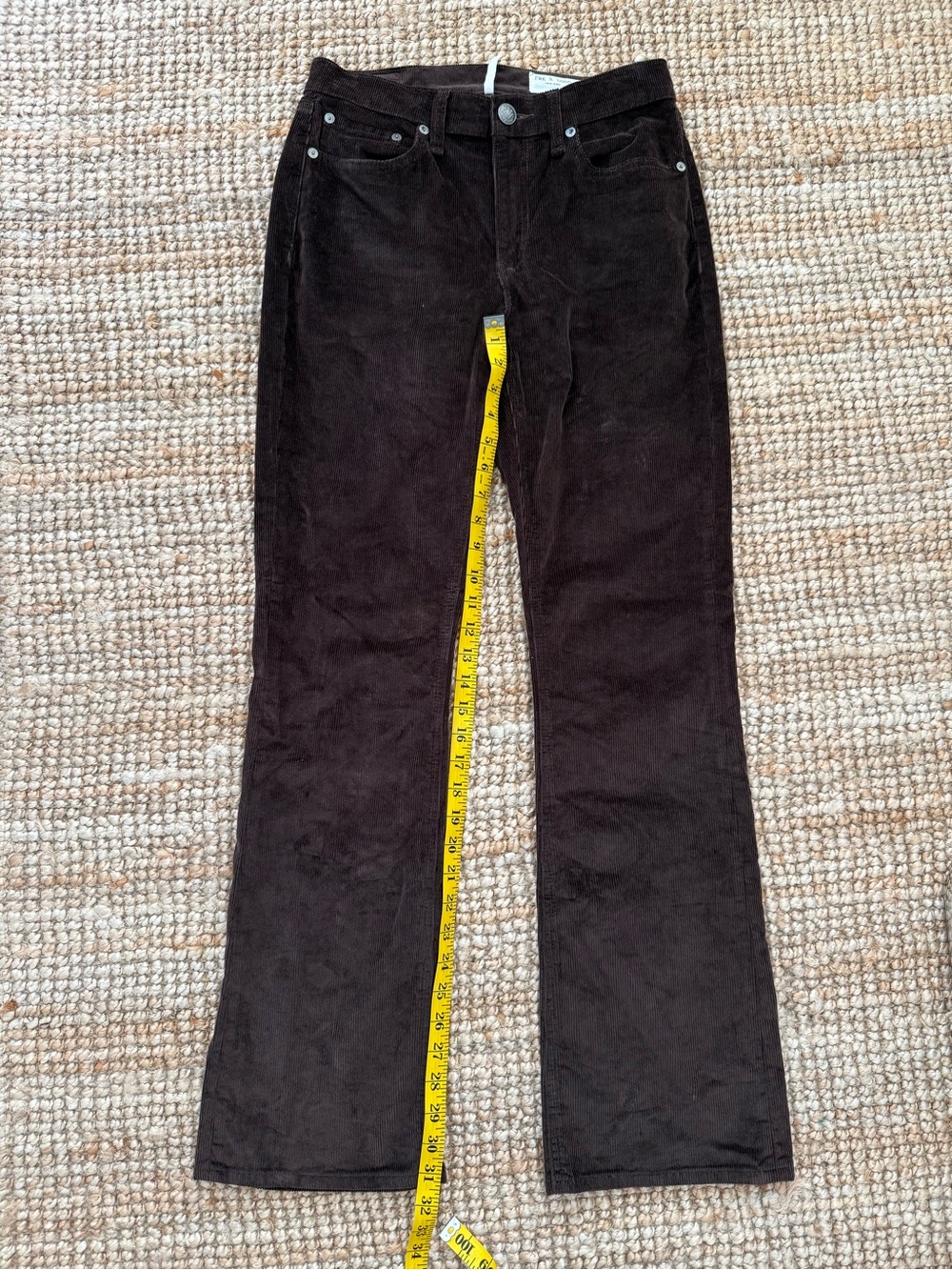 rag & bone Dark Brown Corduroy Pants - Peyton Mid-Rise Full Length Bootcut - Picture 6 of 8